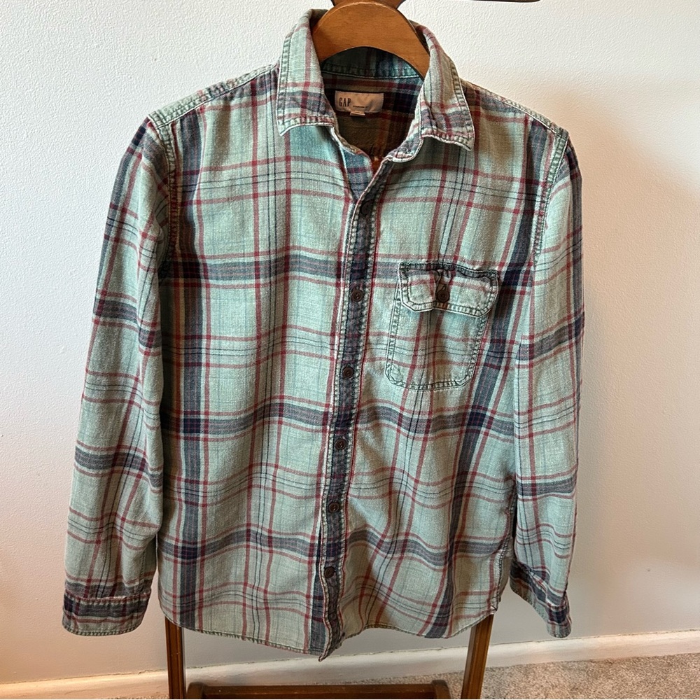 GAP Slum Twill Multicolor Plaid Shirt